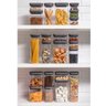 Pote Hermético Pequeno Retangular com Tampa 650ml Porta Mantimentos Cozinha Chumbo - 4