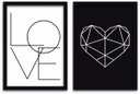 Ver imagem 1 de Conjunto Quadros Decorativos 2 peças 40x60 Love 2 - Moldura Preta