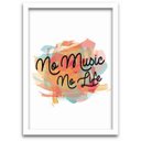 Ver imagem 3 de Conjunto Quadros Decorativos 2 peças 40x60 No Music No Life - Moldura Branca