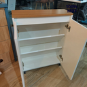 Ver imagem 3 de Sapateira Compacta para Hall de Entrada 2 Portas Branca com Tampo Amaneirado