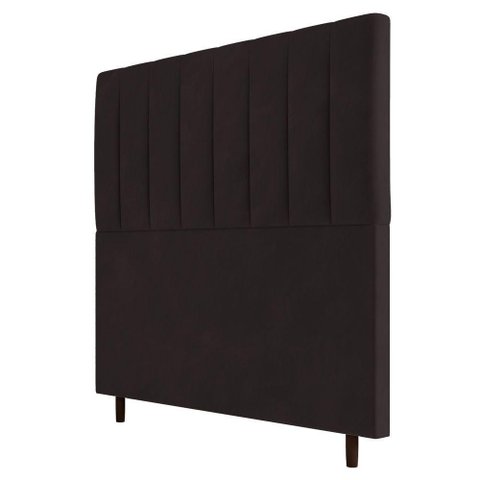 Cabeceira Cama Box Solteiro Itália 90cm Suede Marrom