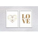 Ver imagem 1 de Conjunto Quadros Decorativos 2 peças 40x60 Heart & Love - Moldura Branca
