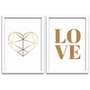 Ver imagem 2 de Conjunto Quadros Decorativos 2 peças 40x60 Heart & Love - Moldura Branca