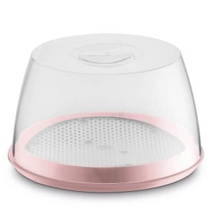 Queijeira Porta Frios com Tampa Acrílico UZ Rosa Quartzo