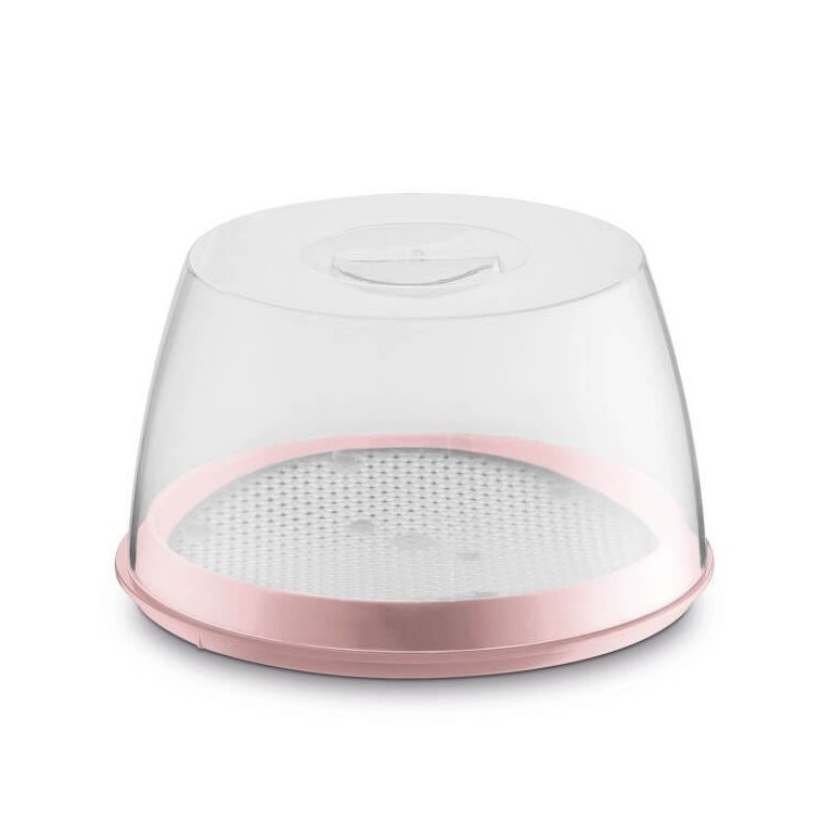 Queijeira Porta Frios com Tampa Acrílico UZ Rosa Quartzo