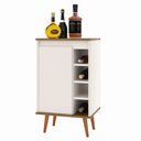 Ver imagem 5 de Aparador Buffet Adega Madri com Porta Pés Palito Retrô - Off White com Freijó