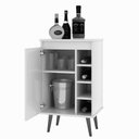 Ver imagem 4 de Aparador Buffet Adega Madri com Porta Pés Palito Retrô - Off White com Freijó