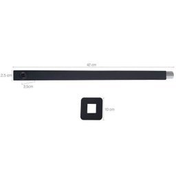 Braço Para Chuveiro Preto Quadrado Braço de Chuveiro 42,5cm Jiwi Metais - 3