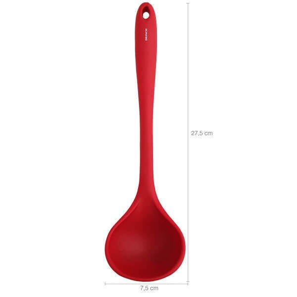 Concha de Silicone Para Cozinha Utensílio Cozinha Silicone Concha Vermelha Brinox - 3