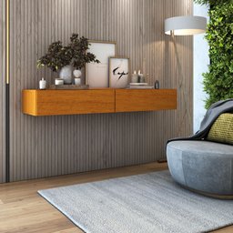 Aparador Buffet Suspenso para Sala de Jantar Bar em Casa Adega Eros 110cm com 2 Gavetas:naturale Fos - 1 Aparador Buffet Suspenso para Sala de Jantar Bar em Casa Adega Eros 110cm com 2 Gavetas:naturale Fos - 1