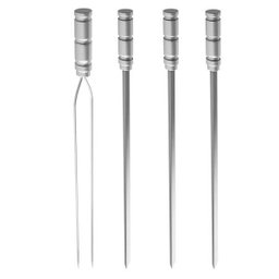 Conjunto de Espetos para Churrasco 1 Duplo 3 Simples Cabo Alumínio Qualinox - 1