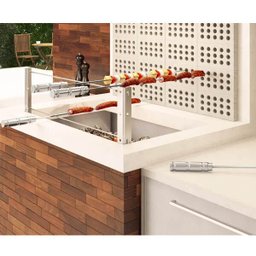 Conjunto de Espetos para Churrasco 1 Duplo 3 Simples Cabo Alumínio Qualinox - 6