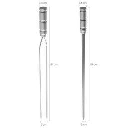 Conjunto de Espetos para Churrasco 1 Duplo 3 Simples Cabo Alumínio Qualinox - 3