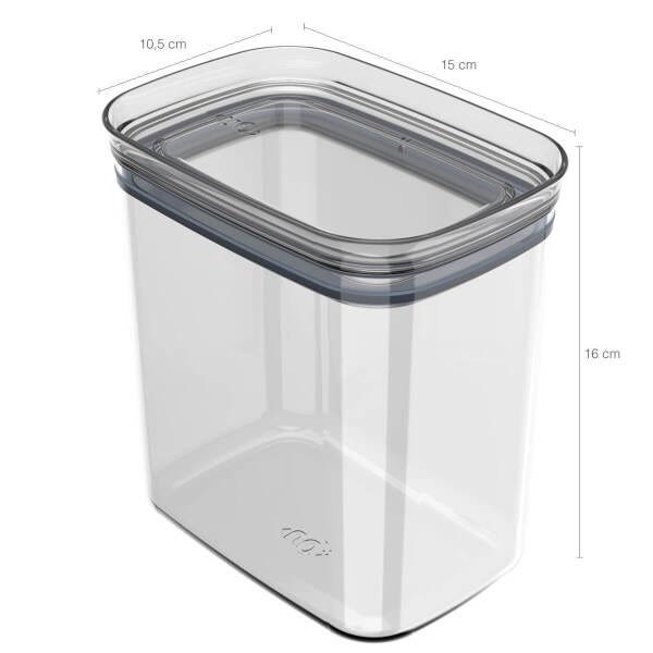 Pote Hermético Médio Retangular com Tampa 1,5 Litros Porta Mantimentos Cozinha Natural - 3