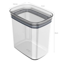 Pote Hermético Médio Retangular com Tampa 1,5 Litros Porta Mantimentos Cozinha Natural - 3