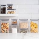 Ver imagem 4 de Pote Hermético Médio Retangular com Tampa 1,5 Litros Porta Mantimentos Cozinha Natural