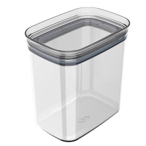 Pote Hermético Médio Retangular com Tampa 1,5 Litros Porta Mantimentos Cozinha Natural - 1