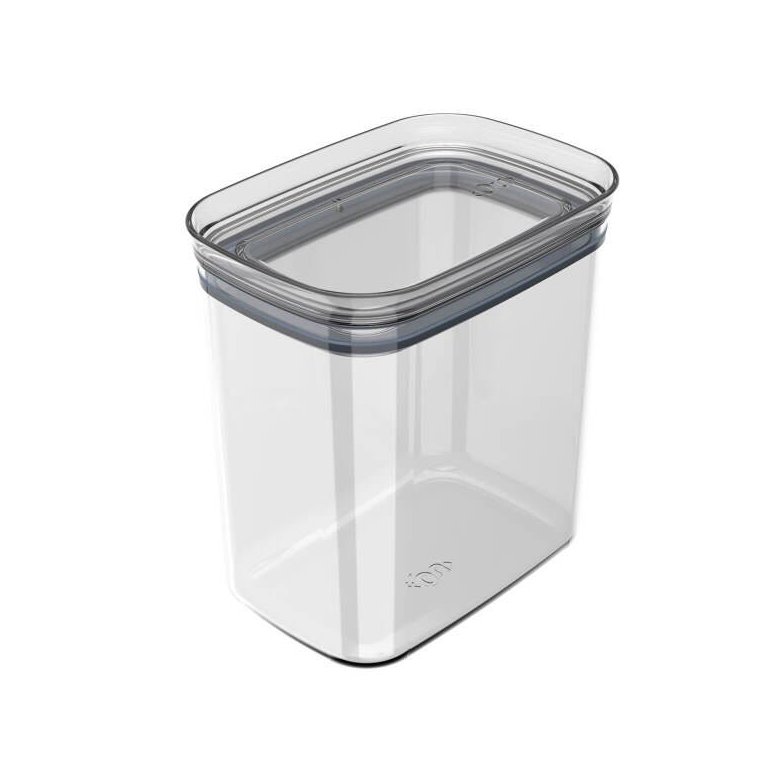 Pote Hermético Médio Retangular com Tampa 1,5 Litros Porta Mantimentos Cozinha Natural