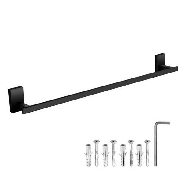 Porta Toalha Linear Suporte Banheiro Lavabo 60cm Preto Fosco Jiwi V-2685-h - 4