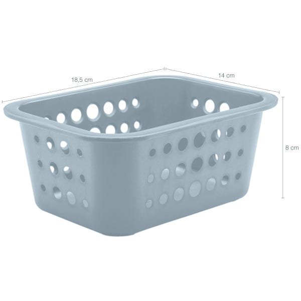 Kit 3 Caxias Organizadoras Cestos Multiuso Para Brinquedos Closet Azul Glacial - 2