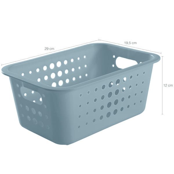 Kit 3 Caxias Organizadoras Cestos Multiuso Para Brinquedos Closet Azul Glacial - 4