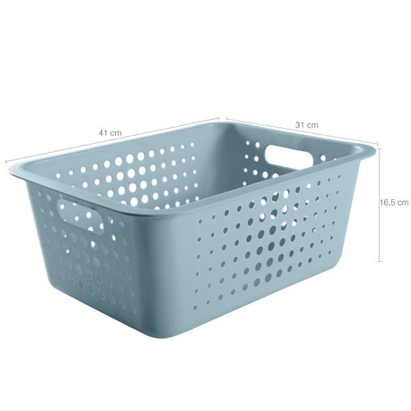 Kit 3 Caxias Organizadoras Cestos Multiuso Para Brinquedos Closet Azul Glacial - 3