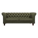 Ver imagem 5 de Sofá Decorativo Sala de Estar Chesterfield 4 Lugares 260cm Couro Fendi - Mozzelar