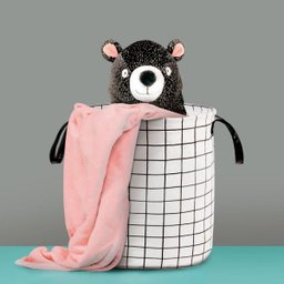Cesto Multiuso Roupas Brinquedos Grid Branco Mor - 5