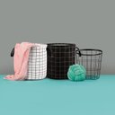 Ver imagem 6 de Cesto Multiuso Roupas Brinquedos Grid Branco Mor