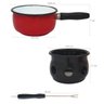 Aparelho de Fondue Vermelho Panela Esmaltada Com Vela 7 Peças - 6