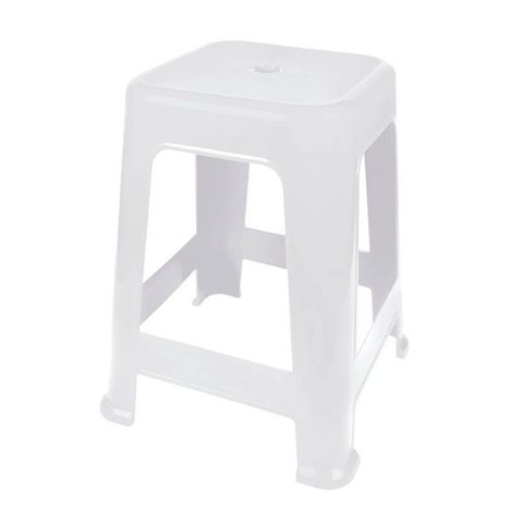 Banqueta Plástica Bela Vista Branca Até 120kg Mor
