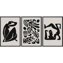 Ver imagem 2 de Kit 3 Quadros Decorativos Matisse Escultura Pb 33x24cm:moldura Preta