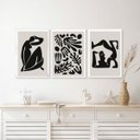 Ver imagem 1 de Kit 3 Quadros Decorativos Matisse Escultura Pb 33x24cm:moldura Preta