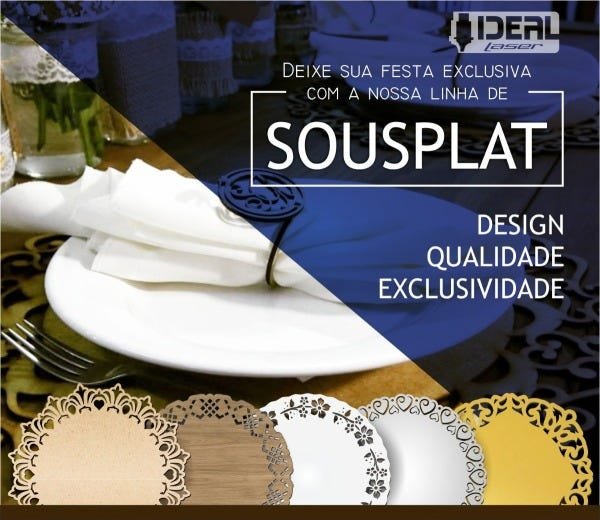 Kit 10 unidades Sousplat Supla Mdf Vermelho 38 cm SP001VM - 4