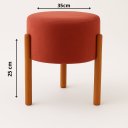 Ver imagem 2 de Puff Apolo Pes de Madeira Terracota/cobre Veludo