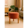 Puff Apolo Pes de Madeira Terracota/cobre Veludo - 1