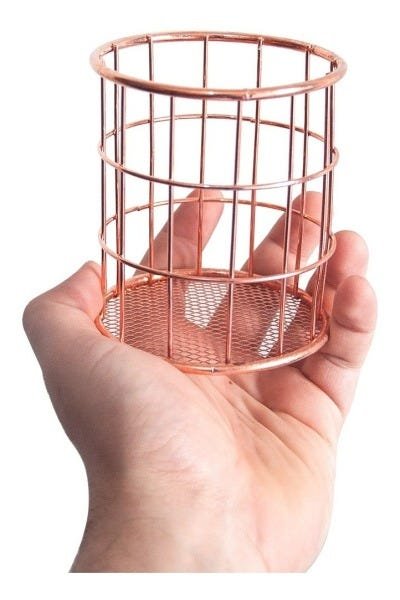 2 Porta Talher Pincel Organizador Aramado Rose Gold Clink - 4