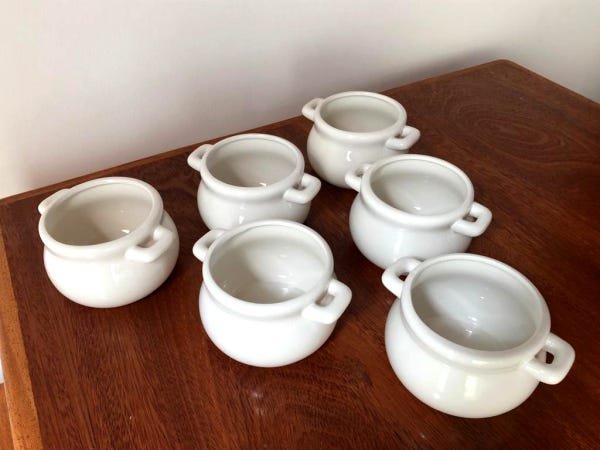 Kit 2 Petisqueiras Mini Panelas em Cerâmica Branca Caçarola - 4