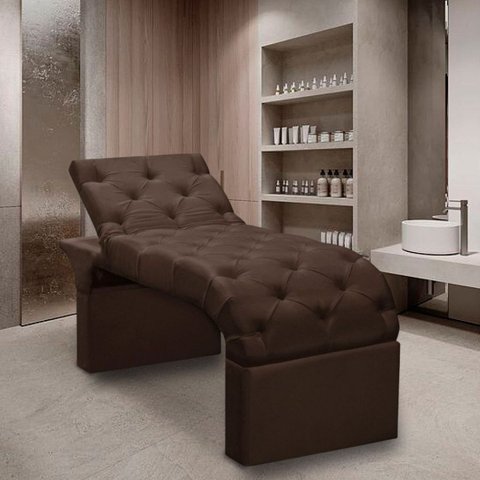 Maca Estofada Estética Cílios Regulável Spa Suede Ana Clara:marrom