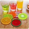 Kit 6 Porta Copos Em Silicone Frutas Colorido Bolacha - 1