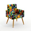 Ver imagem 2 de Kit 2 Poltronas Nina Suede Estampado Colorido Aradecor