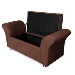 Kit Cabeceira Geovana + Calçadeira Baú Veneza Queen Size 160cm Suede:marrom - 4