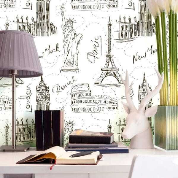 Stampa Artistica, Tela Da Parete Con Stampa Di Londra, Big Ben E Ombrello Rosso, Red, A0 91x61cm (36x24in - 12