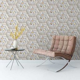 Papel de Parede 3D Adesivo Lavável Geométrico Roses - 1