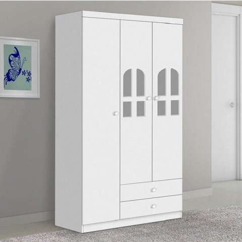 Guarda-Roupa de Bebê 3 Portas 2 Gavetas Alvin 