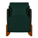 Ver imagem 2 de Poltrona Composê Heloisa Couro Marrom Veludo Verde