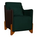 Ver imagem 1 de Poltrona Composê Heloisa Couro Marrom Veludo Verde