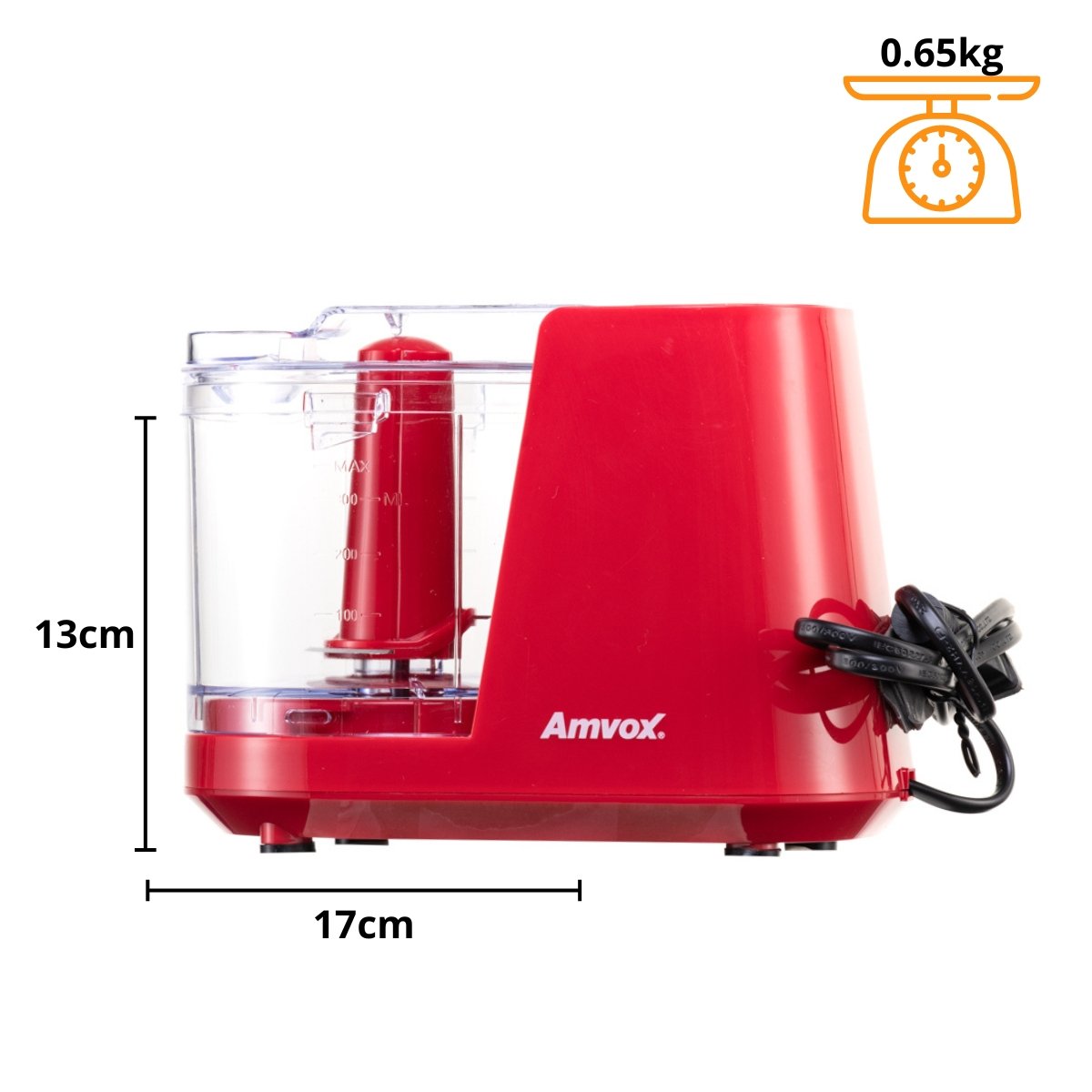 Mini Processador de alimentos Amvox  APR 1001 Red (220V) - 2