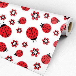 Papel de Parede Adesivo Infantil Joaninha Flores - 4