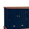 Balcão Buffet 4 Portas 2 Gavetas Hannover 60815 Linz Móveis - Azul Petróleo/Imbuia - 3